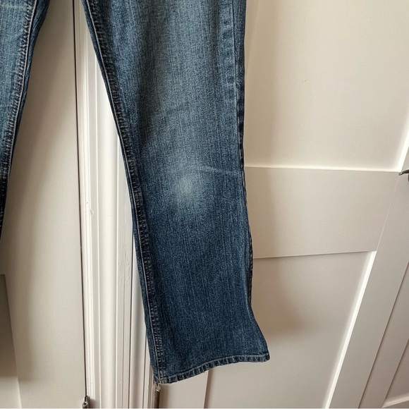 Express Y2K Precision Fit Cetine Low Rise Flare Jeans Medium Wash Blue Sz 0S - Picture 9 of 16